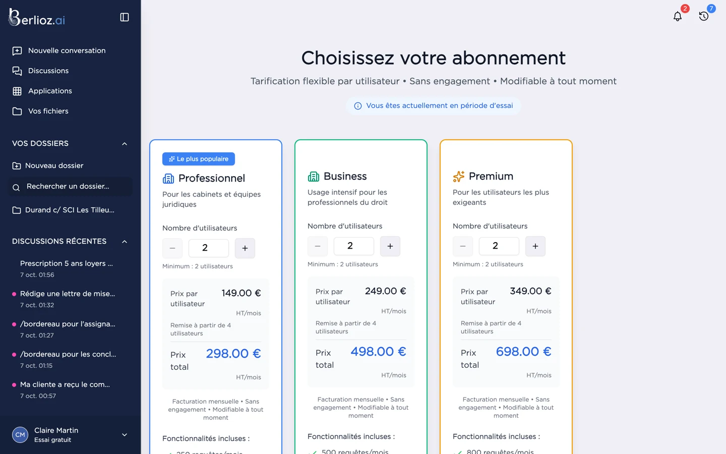 Le choix de la formule